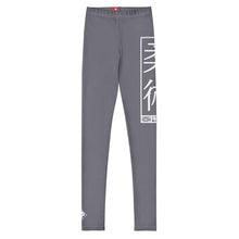 Youth Boys Elite BJJ Spats – Solid Color Compression Training Leggings - Charcoal Boys Exclusive Jiu-Jitsu Leggings Youth