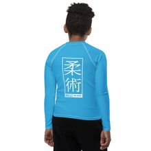 Youth Boys Grappling Rash Guard – Long Sleeve BJJ Competition Shirt - Cyan