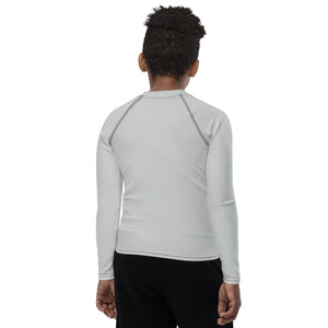 Youth Boys Grappling Rash Guard – Long Sleeve Solid Sportswear – Smoke