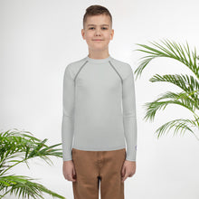 Youth Boys Grappling Rash Guard – Long Sleeve Solid Sportswear – Smoke