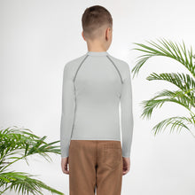 Youth Boys Grappling Rash Guard – Long Sleeve Solid Sportswear – Smoke