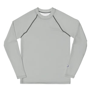 Youth Boys Grappling Rash Guard – Long Sleeve Solid Sportswear – Smoke
