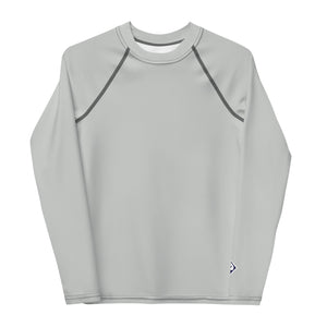Youth Boys Grappling Rash Guard – Long Sleeve Solid Sportswear – Smoke