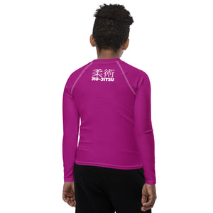 Youth Boys Jiu-Jitsu Apparel – Long Sleeve Classic BJJ Rash Guard – Vivid Purple