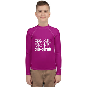 Youth Boys Jiu-Jitsu Apparel – Long Sleeve Classic BJJ Rash Guard – Vivid Purple