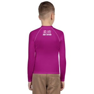 Youth Boys Jiu-Jitsu Apparel – Long Sleeve Classic BJJ Rash Guard – Vivid Purple