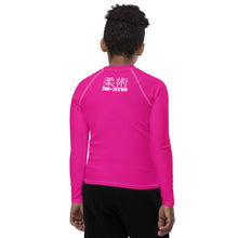 Youth Boys Jiu-Jitsu Rash Guard – Long Sleeve Compression Fit – Hollywood Cerise