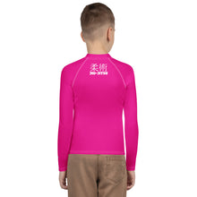 Youth Boys Jiu-Jitsu Rash Guard – Long Sleeve Compression Fit – Hollywood Cerise