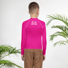 Youth Boys Jiu-Jitsu Rash Guard – Long Sleeve Compression Fit – Hollywood Cerise