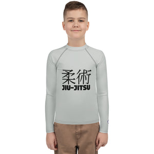 Youth Boys Jiu-Jitsu Training Shirt – Long Sleeve Classic Rash Guard – Smoke