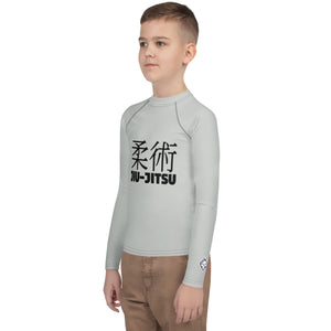 Youth Boys Jiu-Jitsu Training Shirt – Long Sleeve Classic Rash Guard – Smoke