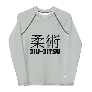 Youth Boys Jiu-Jitsu Training Shirt – Long Sleeve Classic Rash Guard – Smoke