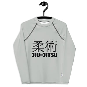 Youth Boys Jiu-Jitsu Training Shirt – Long Sleeve Classic Rash Guard – Smoke