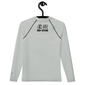Youth Boys Jiu-Jitsu Training Shirt – Long Sleeve Classic Rash Guard – Smoke