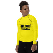 Youth Boys Judo Athletic Rash Guard – Long Sleeve Martial Arts Performance Wear - Golden Sun Boys Exclusive Judo Long Sleeve Rash Guard Youth