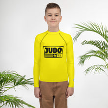 Youth Boys Judo Athletic Rash Guard – Long Sleeve Martial Arts Performance Wear - Golden Sun Boys Exclusive Judo Long Sleeve Rash Guard Youth