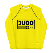 Youth Boys Judo Athletic Rash Guard – Long Sleeve Martial Arts Performance Wear - Golden Sun Boys Exclusive Judo Long Sleeve Rash Guard Youth