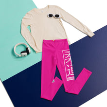 Youth Boys Judo Compression Leggings – Solid Color Athletic Training Wear - Hollywood Cerise