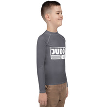 Youth Boys Judo Compression Rash Guard – Long Sleeve Martial Arts Performance Top - Charcoal Boys Exclusive Judo Long Sleeve Rash Guard Youth
