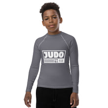 Youth Boys Judo Compression Rash Guard – Long Sleeve Martial Arts Performance Top - Charcoal Boys Exclusive Judo Long Sleeve Rash Guard Youth