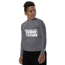 Youth Boys Judo Compression Rash Guard – Long Sleeve Martial Arts Performance Top - Charcoal Boys Exclusive Judo Long Sleeve Rash Guard Youth