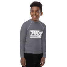 Youth Boys Judo Compression Rash Guard – Long Sleeve Martial Arts Performance Top - Charcoal Boys Exclusive Judo Long Sleeve Rash Guard Youth