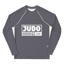 Youth Boys Judo Compression Rash Guard – Long Sleeve Martial Arts Performance Top - Charcoal Boys Exclusive Judo Long Sleeve Rash Guard Youth