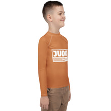 Youth Boys Judo Performance Rash Guard – Long Sleeve Training Apparel - Raw Sienna Boys Exclusive Judo Long Sleeve Rash Guard Youth