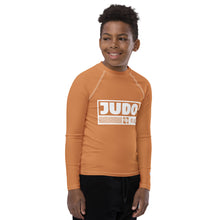 Youth Boys Judo Performance Rash Guard – Long Sleeve Training Apparel - Raw Sienna Boys Exclusive Judo Long Sleeve Rash Guard Youth