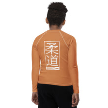 Youth Boys Judo Performance Rash Guard – Long Sleeve Training Apparel - Raw Sienna Boys Exclusive Judo Long Sleeve Rash Guard Youth