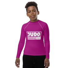 Youth Boys Judo Performance Shirt – Long Sleeve Compression Rash Guard - Vivid Purple Boys Exclusive Judo Long Sleeve Rash Guard Youth
