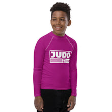 Youth Boys Judo Performance Shirt – Long Sleeve Compression Rash Guard - Vivid Purple Boys Exclusive Judo Long Sleeve Rash Guard Youth