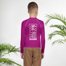 Youth Boys Judo Performance Shirt – Long Sleeve Compression Rash Guard - Vivid Purple Boys Exclusive Judo Long Sleeve Rash Guard Youth