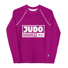 Youth Boys Judo Performance Shirt – Long Sleeve Compression Rash Guard - Vivid Purple Boys Exclusive Judo Long Sleeve Rash Guard Youth