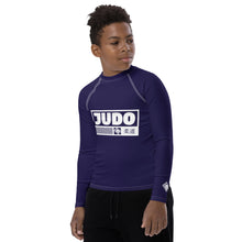 Youth Boys Judo Rash Guard – Long Sleeve Compression Top for Martial Arts Training - Midnight Blue