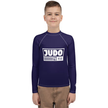 Youth Boys Judo Rash Guard – Long Sleeve Compression Top for Martial Arts Training - Midnight Blue