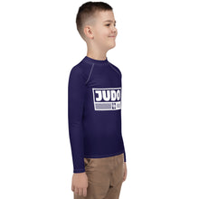 Youth Boys Judo Rash Guard – Long Sleeve Compression Top for Martial Arts Training - Midnight Blue