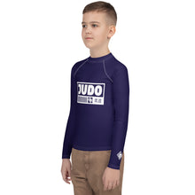 Youth Boys Judo Rash Guard – Long Sleeve Compression Top for Martial Arts Training - Midnight Blue