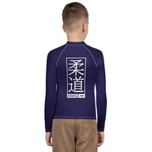 Youth Boys Judo Rash Guard – Long Sleeve Compression Top for Martial Arts Training - Midnight Blue