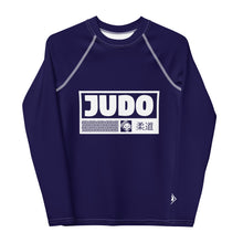 Youth Boys Judo Rash Guard – Long Sleeve Compression Top for Martial Arts Training - Midnight Blue
