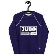 Youth Boys Judo Rash Guard – Long Sleeve Compression Top for Martial Arts Training - Midnight Blue