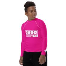 Youth Boys Judo Training Rash Guard – Long Sleeve Performance Shirt - Hollywood Cerise Boys Exclusive Judo Long Sleeve Rash Guard Youth