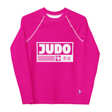 Youth Boys Judo Training Rash Guard – Long Sleeve Performance Shirt - Hollywood Cerise Boys Exclusive Judo Long Sleeve Rash Guard Youth