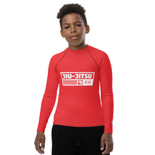 Youth Boys Long Sleeve Jiu-Jitsu Rash Guard – BJJ Training Compression Shirt - Scarlet