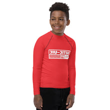 Youth Boys Long Sleeve Jiu-Jitsu Rash Guard – BJJ Training Compression Shirt - Scarlet