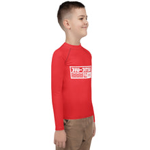 Youth Boys Long Sleeve Jiu-Jitsu Rash Guard – BJJ Training Compression Shirt - Scarlet