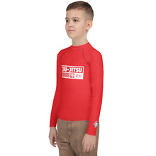 Youth Boys Long Sleeve Jiu-Jitsu Rash Guard – BJJ Training Compression Shirt - Scarlet