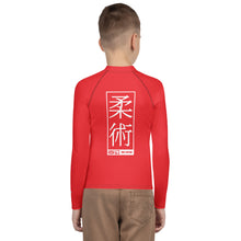Youth Boys Long Sleeve Jiu-Jitsu Rash Guard – BJJ Training Compression Shirt - Scarlet