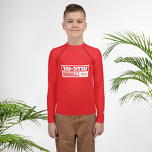 Youth Boys Long Sleeve Jiu-Jitsu Rash Guard – BJJ Training Compression Shirt - Scarlet