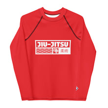Youth Boys Long Sleeve Jiu-Jitsu Rash Guard – BJJ Training Compression Shirt - Scarlet